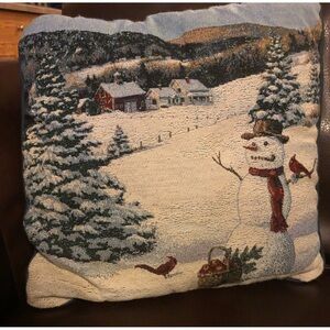 Snowman Christmas Decorative Pillow